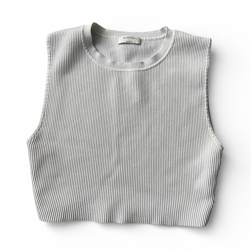 Aritzia Babaton Pia Sculpt Knit Muscle Cropped Tank in Women's Large